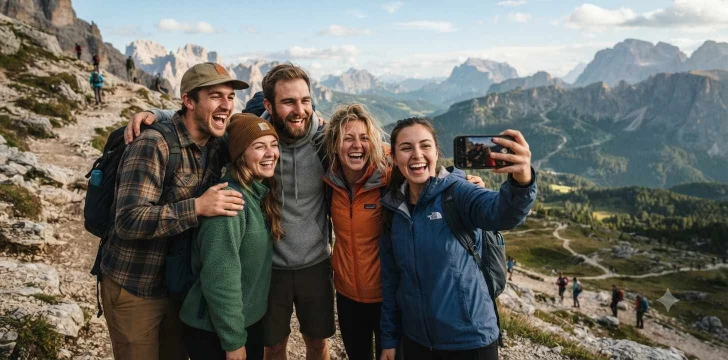 Cousins laughing together during an outdoor adventure