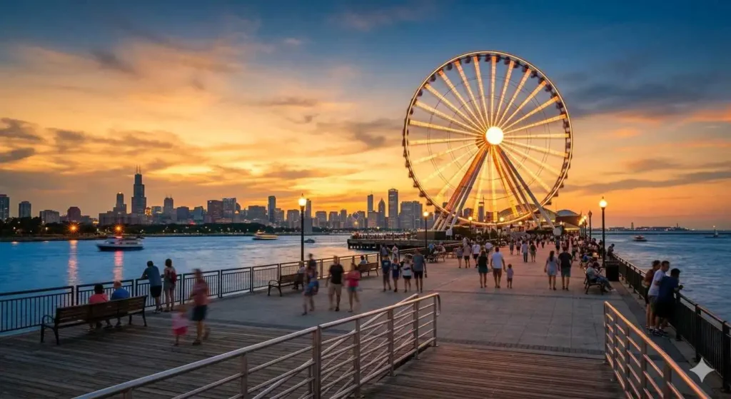 Navy Pier Night Captions