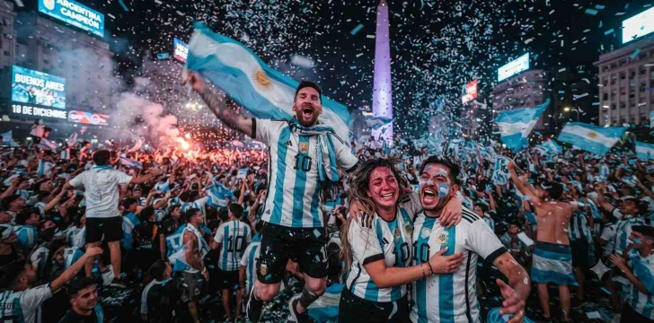 Supporters celebrating a dramatic football victory