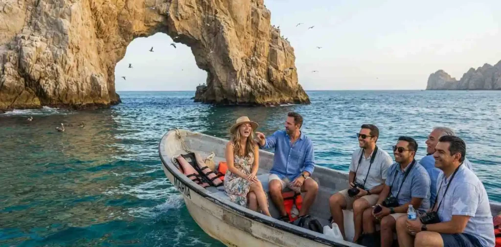 Visitors near El Arco in Cabo