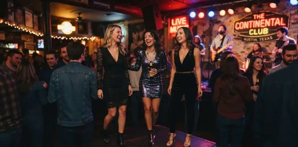 Friends enjoying live music in Austin