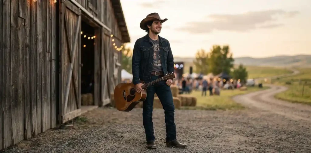 Cowboy enjoying a country music evening