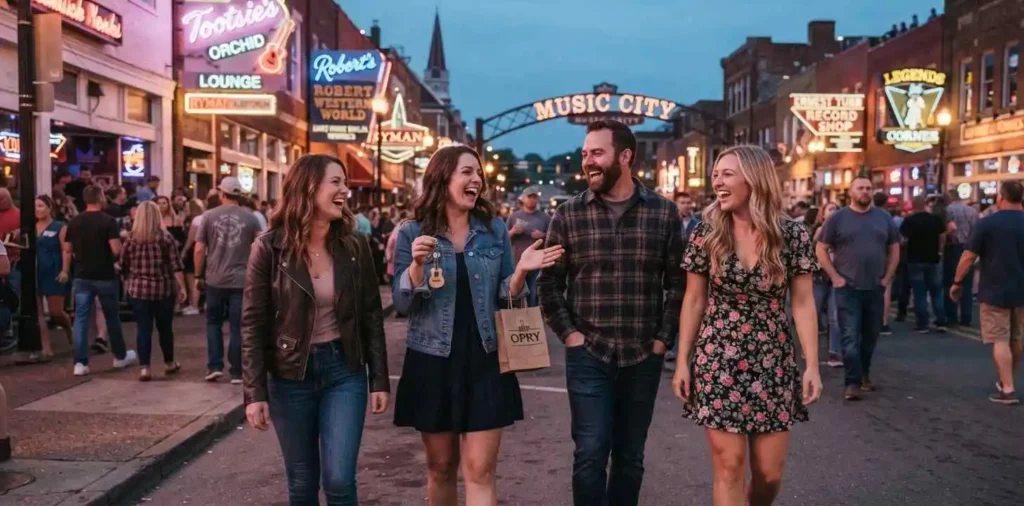 Friends exploring Nashville Music City