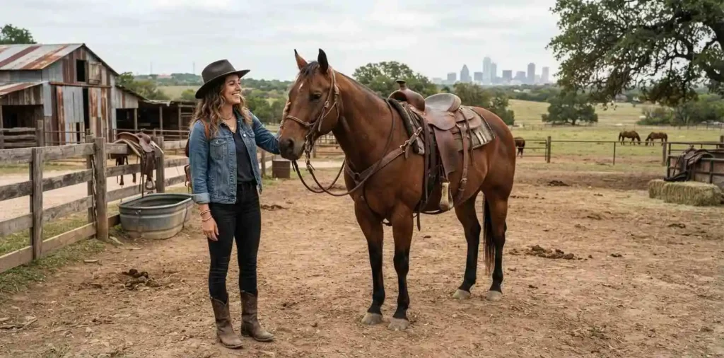 Friends enjoying authentic Fort Worth Western culture