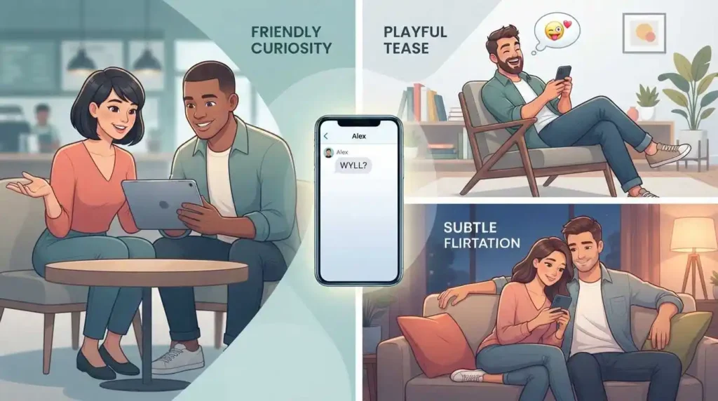 Different conversational contexts showing how the tone of WYLL can vary