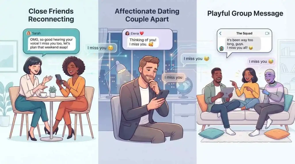 Friends and dating partners using IMY in different personal communication contexts.