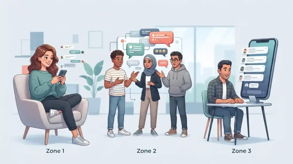 Adults using WTV in texts, group chats, and social-media conversations.